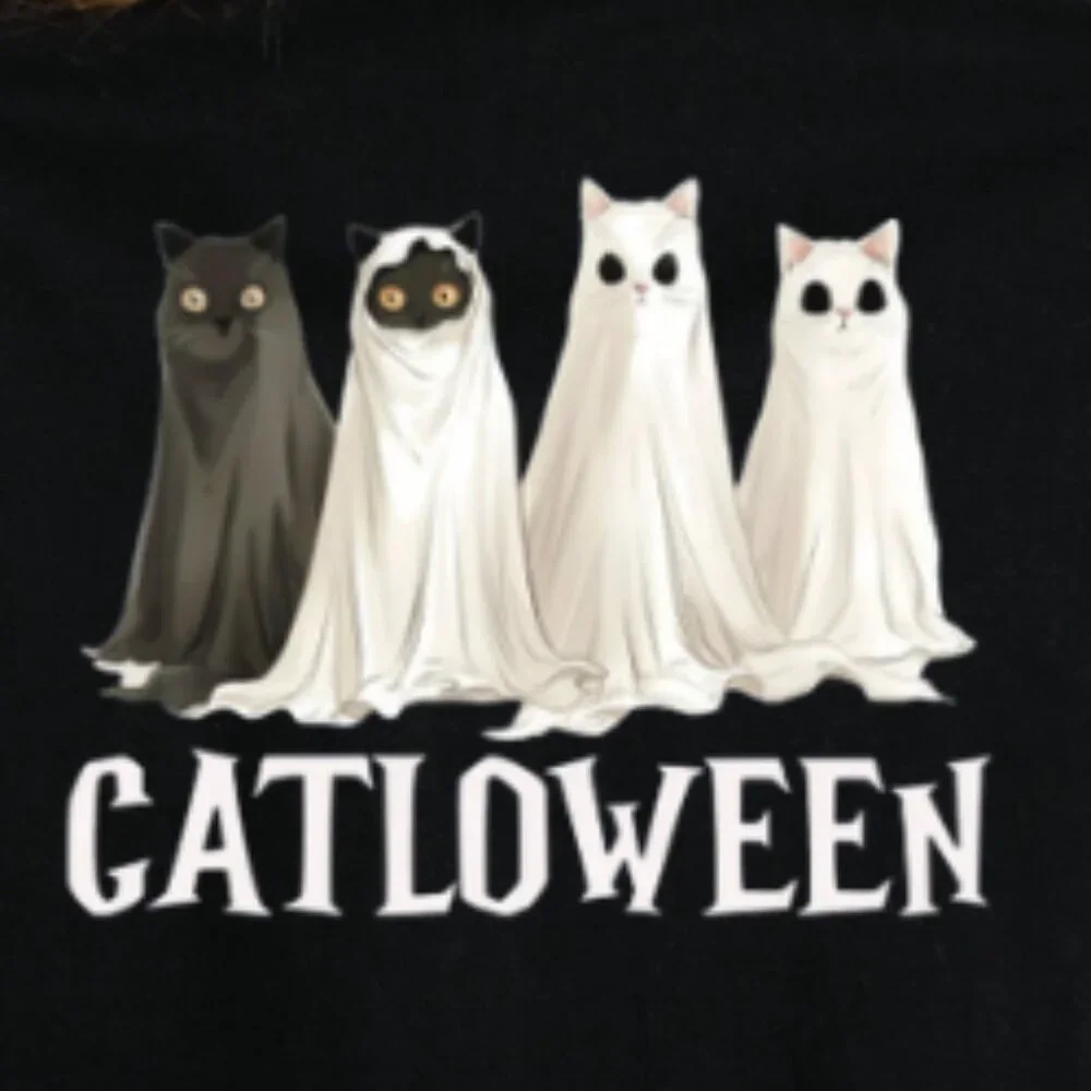 Cozy Fall Fashion for Cat Lovers, Spooky Cat Shirt - Picture 2 of 4